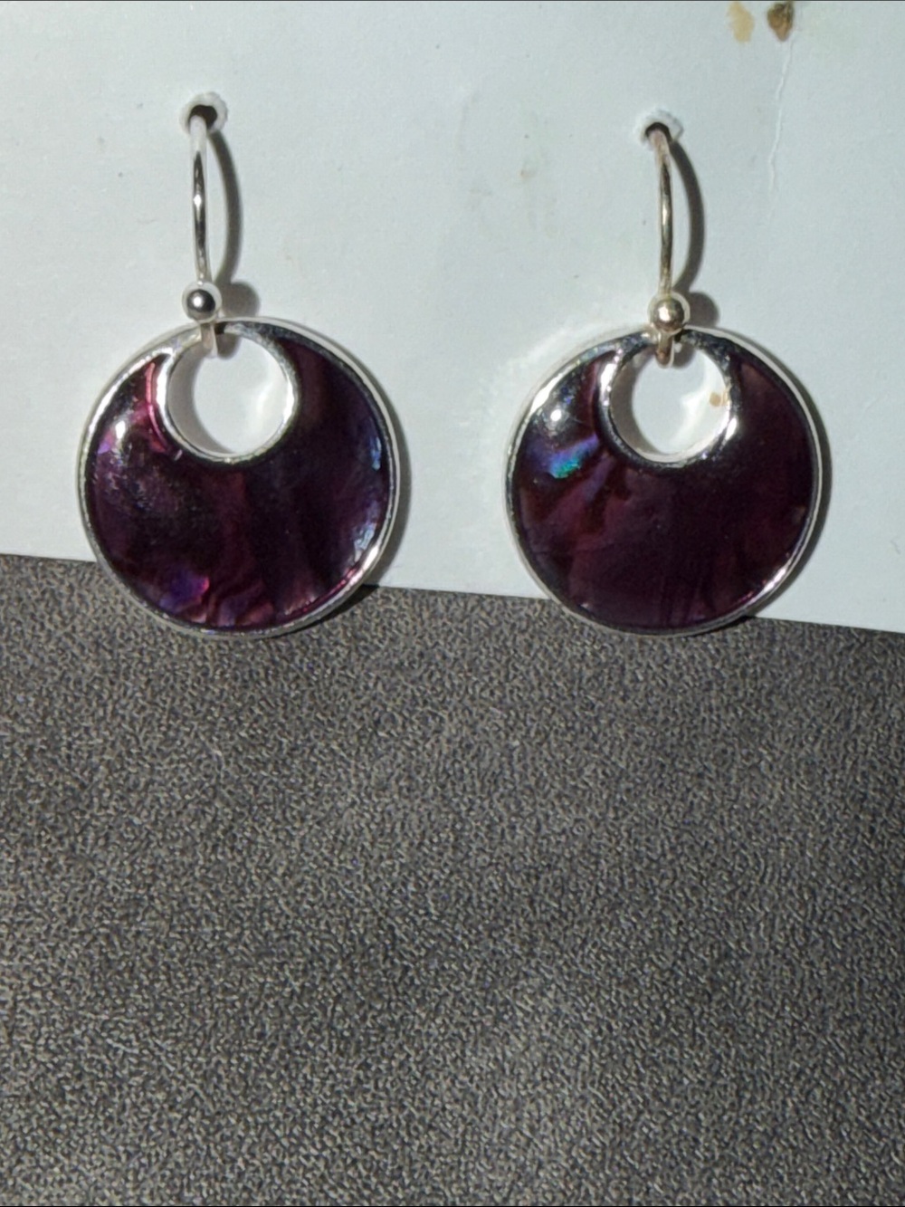 Kenneth Cole Deep Purple Shell Round Drop Earrings